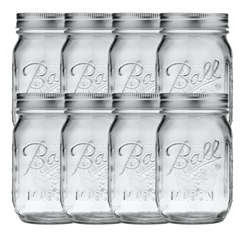 Ball Regular Mouth Glass Mason Jars with Lids and Bands, Used for...