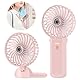 Lepwings Handventilator, Mini Ventilator USB Wiederaufladbar, 5,5-16 Std. Laufzeit, 4 Windgeschwindigkeiten, Faltbarer Leiser Kleinventilator für Reisen, Büro, Zuhause und Draußen - Rosa