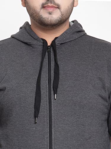 Image of Scott International Men's Solid Cotton Hoodies for Men Sweatshirt for Men Gym Warm Travel Hoodies for Men Pullover Hoodies for Boys Stylish Winter Wear with Hood and Pockets Zipper Hoodie Charcoal