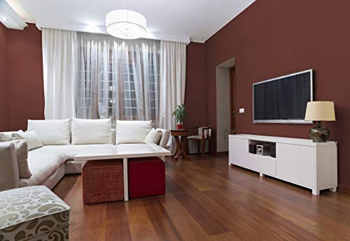 Removable Solid Wallpaper - Peel and Stick Paint - 23.5 inches Wide by 32 feet Long Roll (Venetian Brick Red)