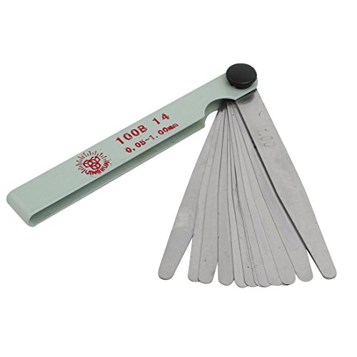 Aexit 0.05mm-1mm 90mm Measuring Tools Length 14 Leaves Metal Feeler Filler Gauge Measuring Tool Model:17as456qo545
