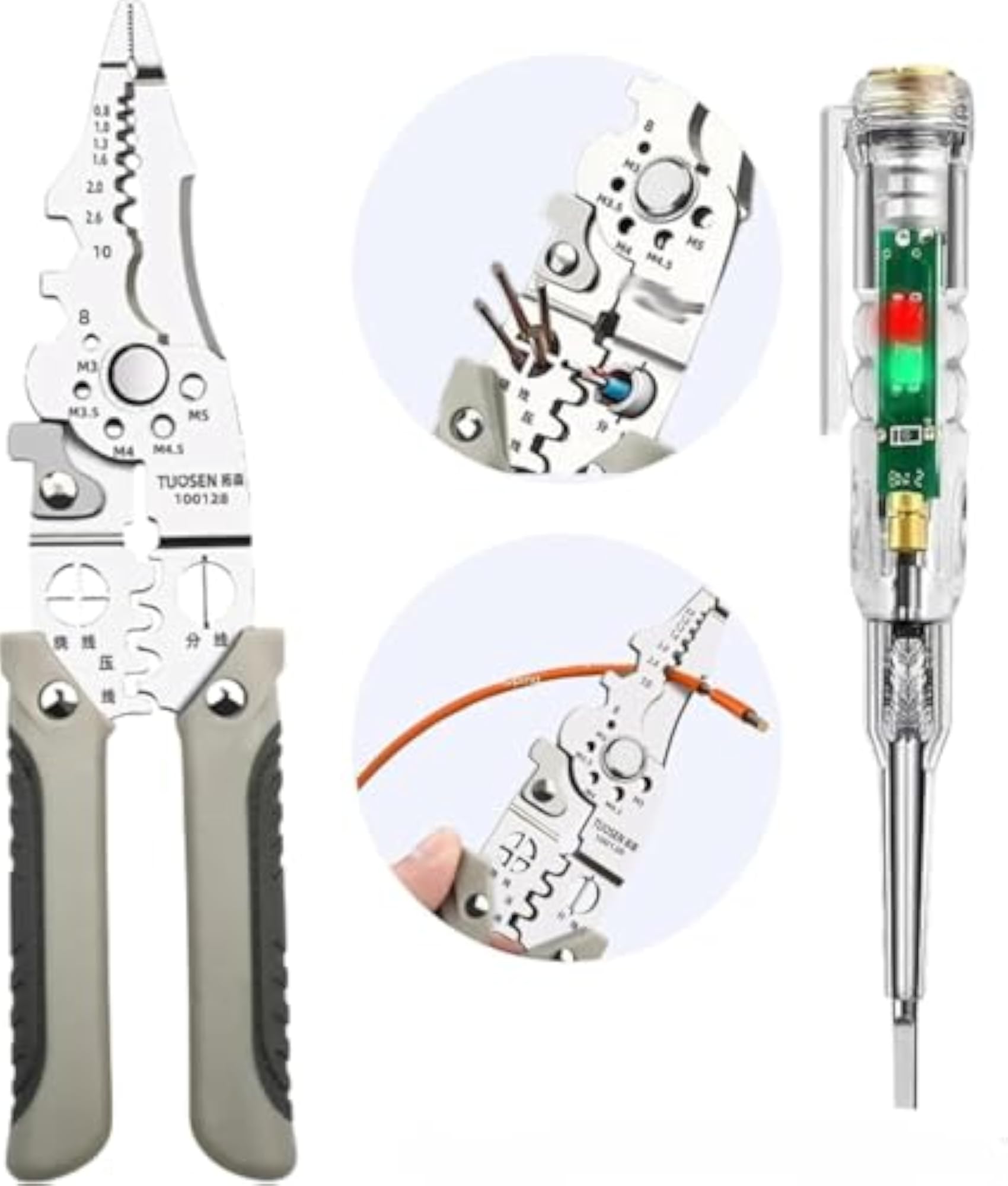 Wire Stripper & Tester Combo Set