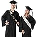 GraduationMall Graduation Sash Class of 2024 Stole with Gold Glitter Letter 'I Graduated' for Graduation Party - Black