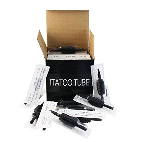 ITATOO 25MM 1\" Assorted Tattoo Tubes with Long Tip Soft Rubber Disposable Tattoo Tubes Round/Magnum/Diamond 3RT 5RT 7RT 9RT 5M 7M 9M 5D 7D 9D (Mix Size)