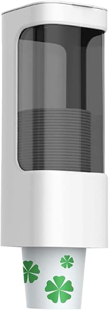 Disposable Cup Dispenser, cups holder for Plastic or Paper Cups, Cup Organizer, Wall Mount Bathroom Disposable Mouthwash Cups Dispenser with for Home Office Hospital (White)