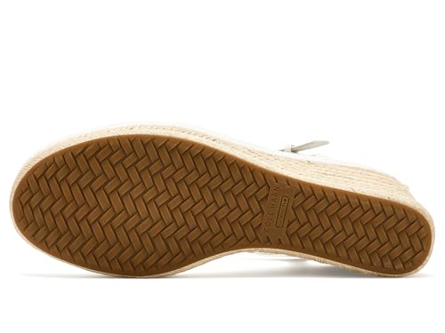 Cole Haan Cole Haan Women's Cloudfeel Asbury Espadrille Wedge Sandals, Powder Leather/Natural Raffia, 8.5-B US