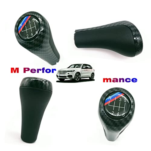 Qomago M 6 Speed 3 Color Manual Stick Shift Handle Manual Gear Shift Knob Compatible For E36 E46 E90 E91 E92 E81 E82 E87 E88 M5 M4 M3 F20 1 3 5 6 7Series Etc. Carbon Fiber Texture Style #TOP2