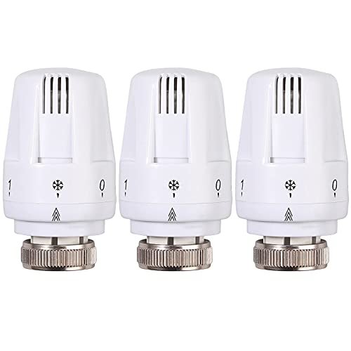 Bohaner Radiator Thermostatic Valve,3X Radiator Thermostatic Head Heater Control Thermostat Best Valve for Home Office Head M 30x1.5 (3)