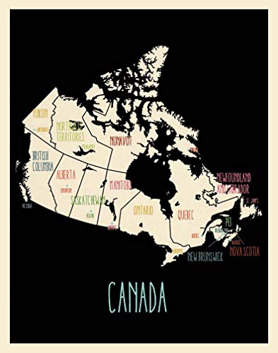 Kindred Sol Collective GLOCOUCANBLA1114 Canada Map Wall Art Poster cover