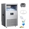 Kismile Commercial Ice Maker, 144 lbs/24H Ice Machine with 29 lbs Storage, Under Counter Ice Maker with LED Display & Self-Cleaning, 304 Stainless Steel Structure for Home, Bar, Outdoor Kitchen