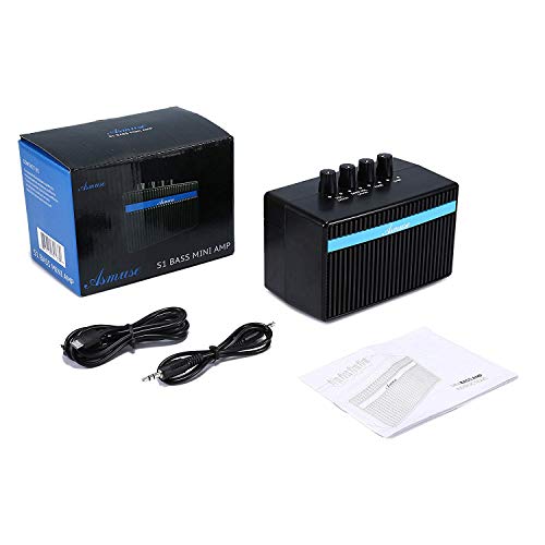 Asmuse 3W Mini Bass Amp Guitar Amplifier headphone practice with Distortion Effect by USB Charging - Thumbnail 4