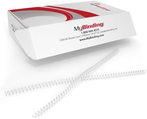 Bobina de encuadernación en espiral de paso 41, color blanco, 100 unidades