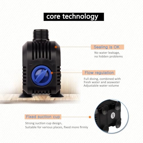 Image of VAYINATO HJ Series Aquarium Submersible Pump for Fountain (HJ-600 | 8W | 600L /H | Lifts 1.3M)