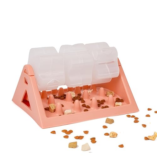 Joxoilso 犬用スローフィードボウル 早食い防止 知育玩具 ドッグフードディスペンサー 迷路設計 インタラクティブでストレス解消 食器 滑り止め 洗いやすい 小中型犬向け (ピンク)