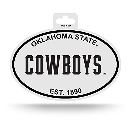 Rico Industries NCAA Oklahoma State Cowboys Black and White Oval Sticker Oval Black and White Sticker
