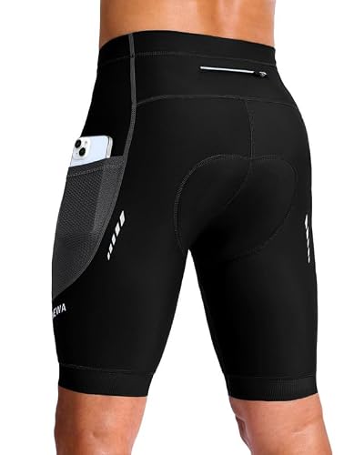 Bikewa Men's 4D Padded Cycling Shorts Zipper Pockets