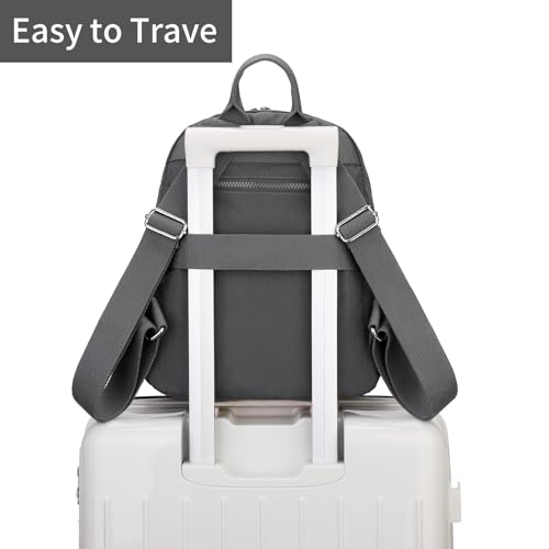 Image of Tanweibago Mini Nylon Women Backpacks,11L Small Ladies backpacks Casual Lightweight Women Shopping Travel Daypack (Dark Grey)