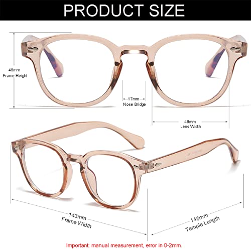 Image of Retro Round Blue Light Blocking Glasses for Men Women, Vintage Frame Non-prescription Computer Reading Eyeglasses