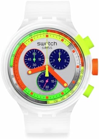 Swatch Big Bold Chrono Unisex Watch Casual Plastic Transparent Quartz Waterproof