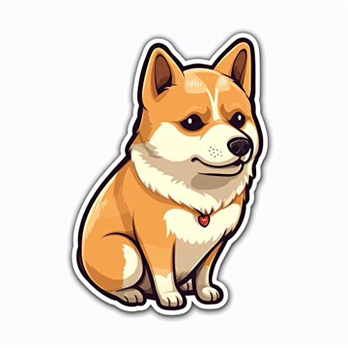 Image of Yoonek Graphics Shiba Inu Dog Vinyl Decal Sticker for Car, Laptop, Tumbler, More. #001658