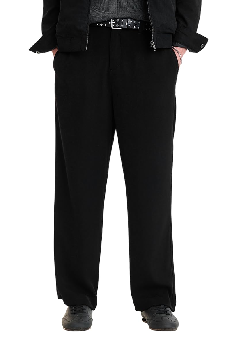Men Casual Trousers | Relaxed Fit Solid Design with Mid Rise & Drawstring Closure | High Stretch Nylon Blend for Summer & Everyday Comfort-image-38