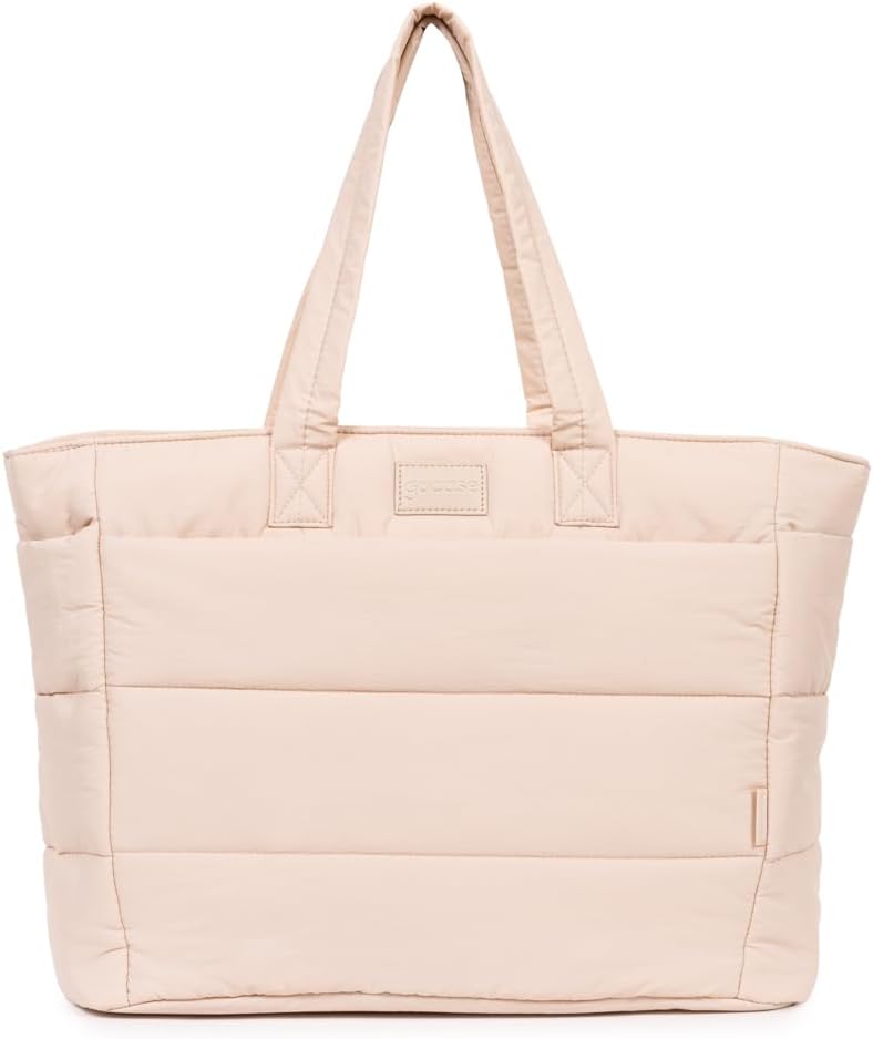 Gocase Bolsa Tote Puffer, Preta, Leve e Espaçosa, com Compartimento para Notebook até 35,5cm