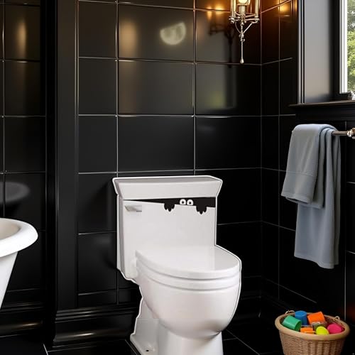 3D Monster Toilettendeckel Aufkleber Abnehmbare Badezimmer Wandaufkleber Schwarz Lustige Toilettensitz Dekoration
