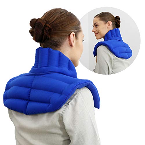 My Heating Pad - Upper Back Neck and Shoulders Heating Pad Microwavable | Large Hot Pack for Pain Relief | Shoulder Pain, Upper Back Aches, Tensed Muscles, Joints Pain and More â€“ Blue