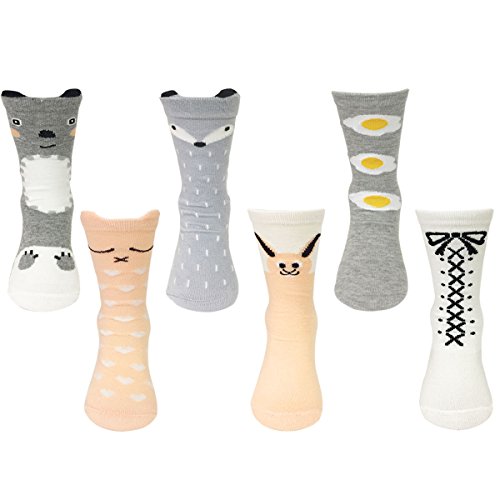 allydrew Little Animal Tube Socks, 18-24 months (Set of 6), LILAN02