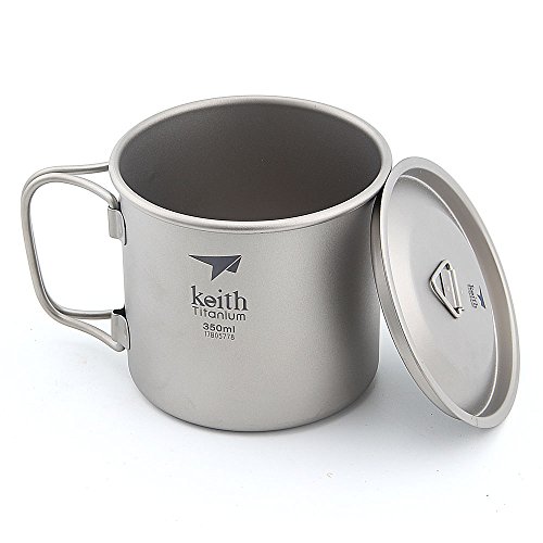 Keith 300ml/900ml Titanium Cup Outdoor Tableware Camping Travelling Foldable Handle Cup (350ml) - Image 2