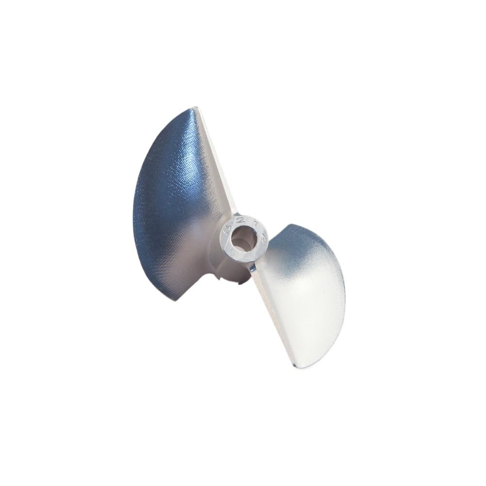 RC Model Boat Propeller, CNC Aluminum 2-Blade, 36-55mm Diameter, 4.76mm Shaft Hole, Left Hand, Silver Color(55mm)