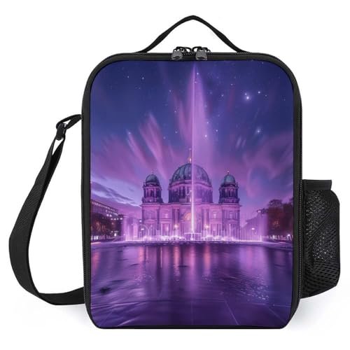 Twilight Sky with Berlin Cathedral Lunch Bag Lunch Tote Reusable Insulated Lunch Box for Work Picnic Or Travel