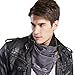 CAMDOM Faux Leather Men's Fashionable Scarf For Warmth, Double Layered Retro Casual, Unisex