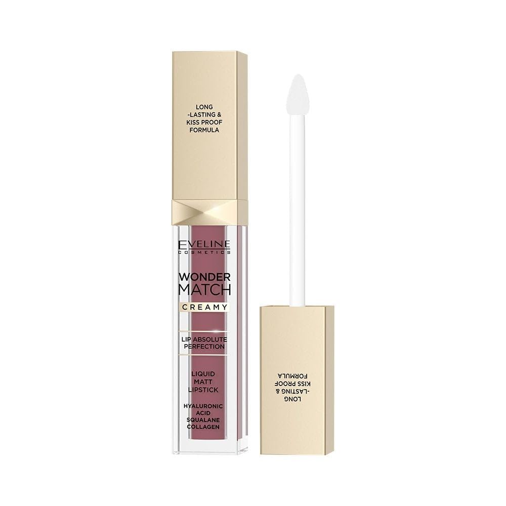 Eveline Cosmetics Wonder Match Wonder Match Liquid Matte Lipstick - No. 02 Candy, Long-Lasting & Hydrating with Hyaluronic Acid, Squalane & Collagen