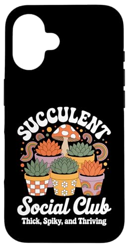 Suculentas Club Social Divertido Cactus Plantas Vintage Carcasa para iPhone 16