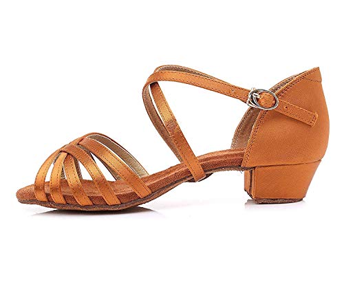 Missfiona Girls Knitted Straps Latin Dance Shoes Soft-Sole Ballroom Dancing Sandals thumb #1
