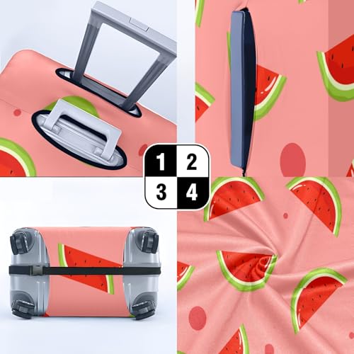 Travel Luggage Cover Suitcase Protector Scratch-Resistant Fit Not Included Suitcase Seamless Watermelon M-22-24in4