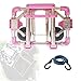 RUBAPOSM Carretilla de Mano Plegable, Carro de Carro PortáTil, Carro de Empuje Multifuncional con Ruedas para Levantar/Mover CóModamente en La Oficina en Casa Al Aire Libre,Pink 3