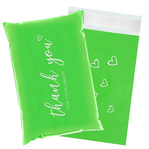 Jinruikj Thank You Poly Mailer 6X9 Inch 100 Pcs Packaging Bags Green Envelopes With Self Adhesive, Waterproof And Tear-Proof Postal Bags, Chic Shipping Bags For Clothing, Bulk #TOP17