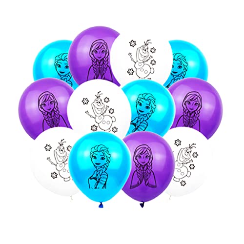 BOST 24 Stück Frozen Prinzessin Ballon, Gefrorene Geburtstags Dekorationen Geburtstagsfeier Party Deko Happy Birthday,Ballon für Kinder Geburtstag Dekoration Cover