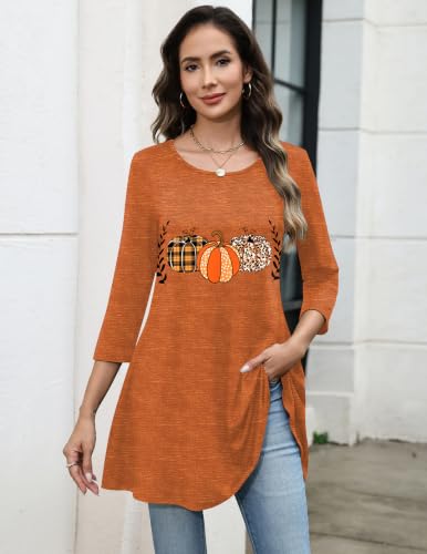 Image of Zeagoo Women Tops 3 /4 Sleeve Dressy Casual Plus Size Tunics Loose Blouses