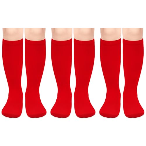 Olreco Boys Red Baseball Socks Youth Baseball Socks Kids 5-8 Red Soccer Socks Youth Soccer Socks Kids 6-8 Boys Football Sock