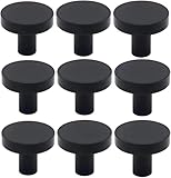 LGSFTBFS 10 Pcs Black Cabinet Knobs, Round Kitchen Cabinet Pulls Knobs for Dresser Drawer Cupboard Closet Furniture Wardrobe Door Knobs- 25x30 mm
