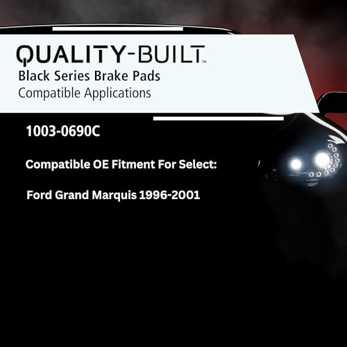 Image of QUALITY-BUILT Rear Ceramic Brake Pads, Black Series 1003-0690C, Compatible with 1996-2001 Ford Grand Marquis