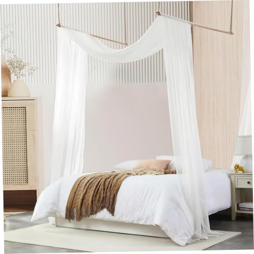 Cortinas transparentes con dosel para cama que transforman dormitorios aburridos 4