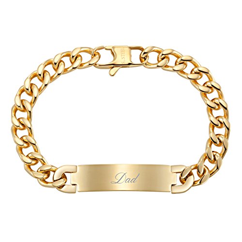 Willis Judd DAD Bracelet Engraved Love You Dad In Gift Box (Gold Tone) by Willis Judd - Used condition - US$12.89