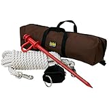 TrailMax Picket Hobble Kit for Horses or Mules; Picket Hobble kit w/Steel Pin, 30ft Cotton Picket Rope, Neoprene One-Leg Hobble; Horse & Mule Picket Hobble Kit; Secure Stock in Camp
