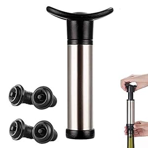 1 stuk wijnpomp, wijnpomp van roestvrij staal, wijnsaver roestvrij staal, duurzame vacuümpomp van roestvrij staal, rode…