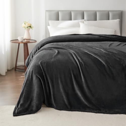 Image of BEDELITE Fleece Blanket Charcoal Grey Full Throw Blankets for Couch & Bed, Luxury Plush Cozy Fuzzy Blanket 84x90 inches, Super Soft Warm Lightweight Throw Blanket for Travel Camping