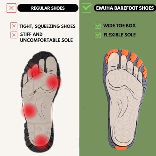 Image of EWUHA Barefoot Shoes Womens Mens Footwear for Walking Hiking with Wide Toe Box,Healthy & Non-Slip,Breathable Barefoot Vitality Water Shoes for Beach Pool Swim Outdoor (Unisex)